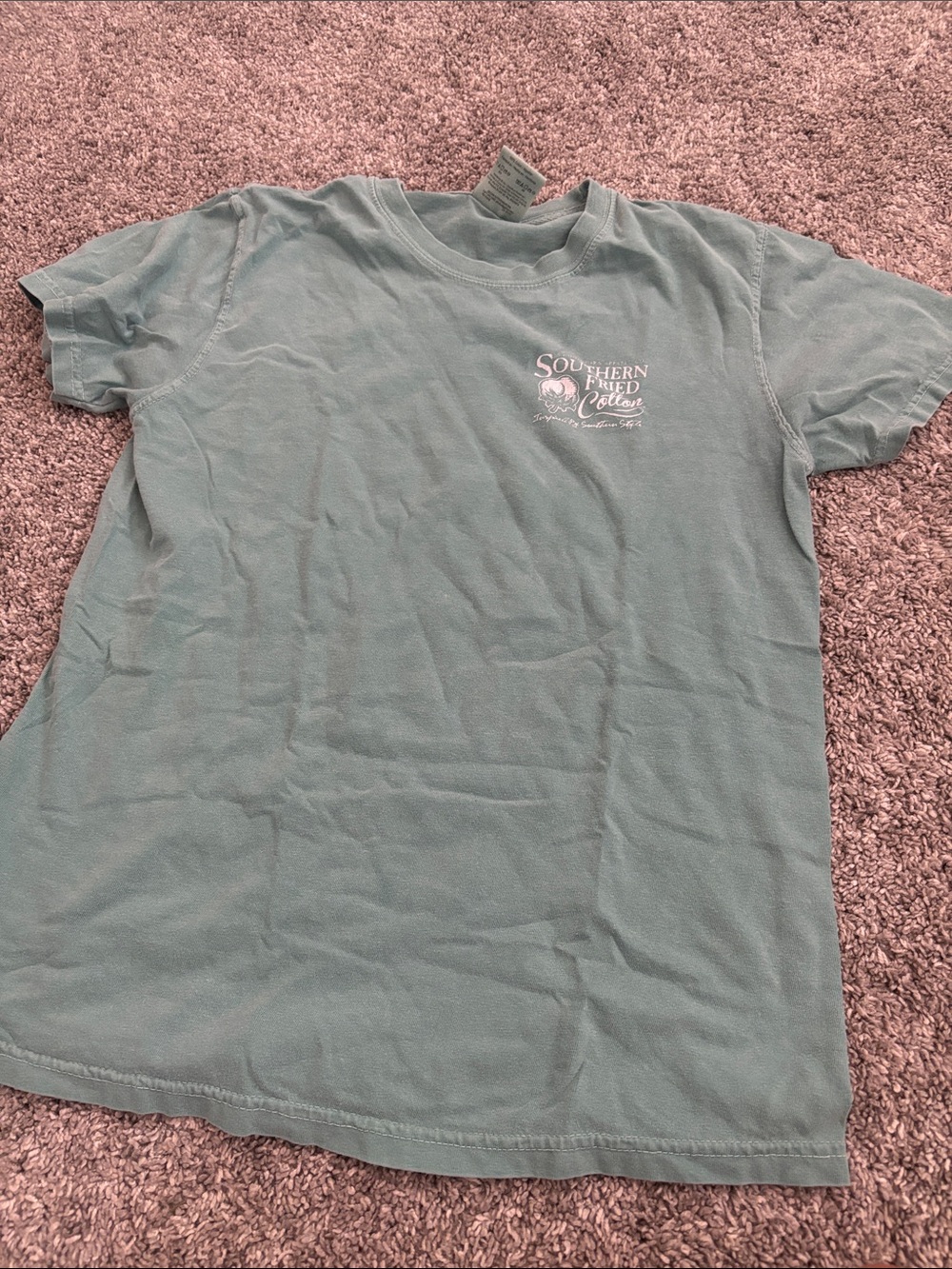 Southern Fried Cotton Teal Short Sleeve Logo Tee